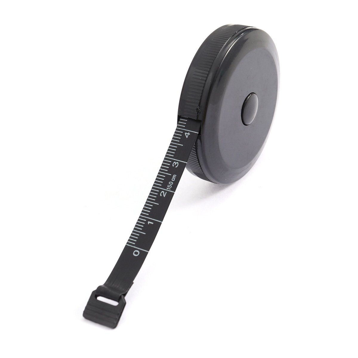Healifty Retractable Fabric Measuring Tape Soft Fabric Tape 60 inches /  150cm (Black)